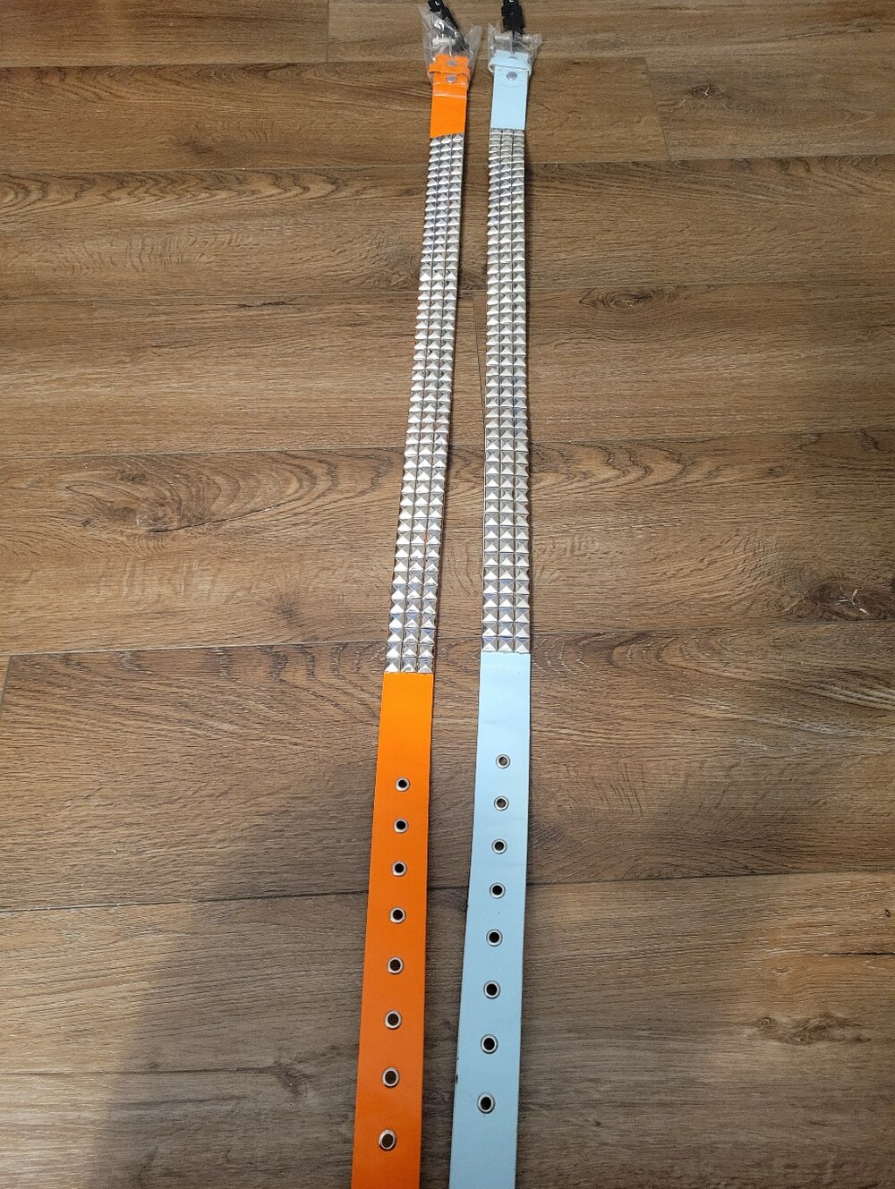 Studded WomenAccessory Belt - Orange & Light Blue